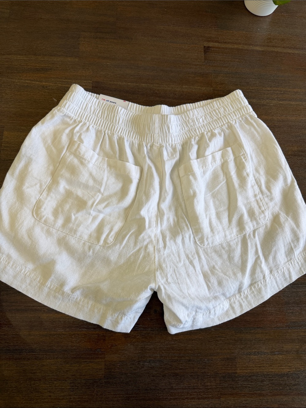 Old Navy High-Waist White Linen-Blend Shorts